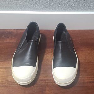 Rick Owens Black & Off-White Boat Slip-On Sneaker